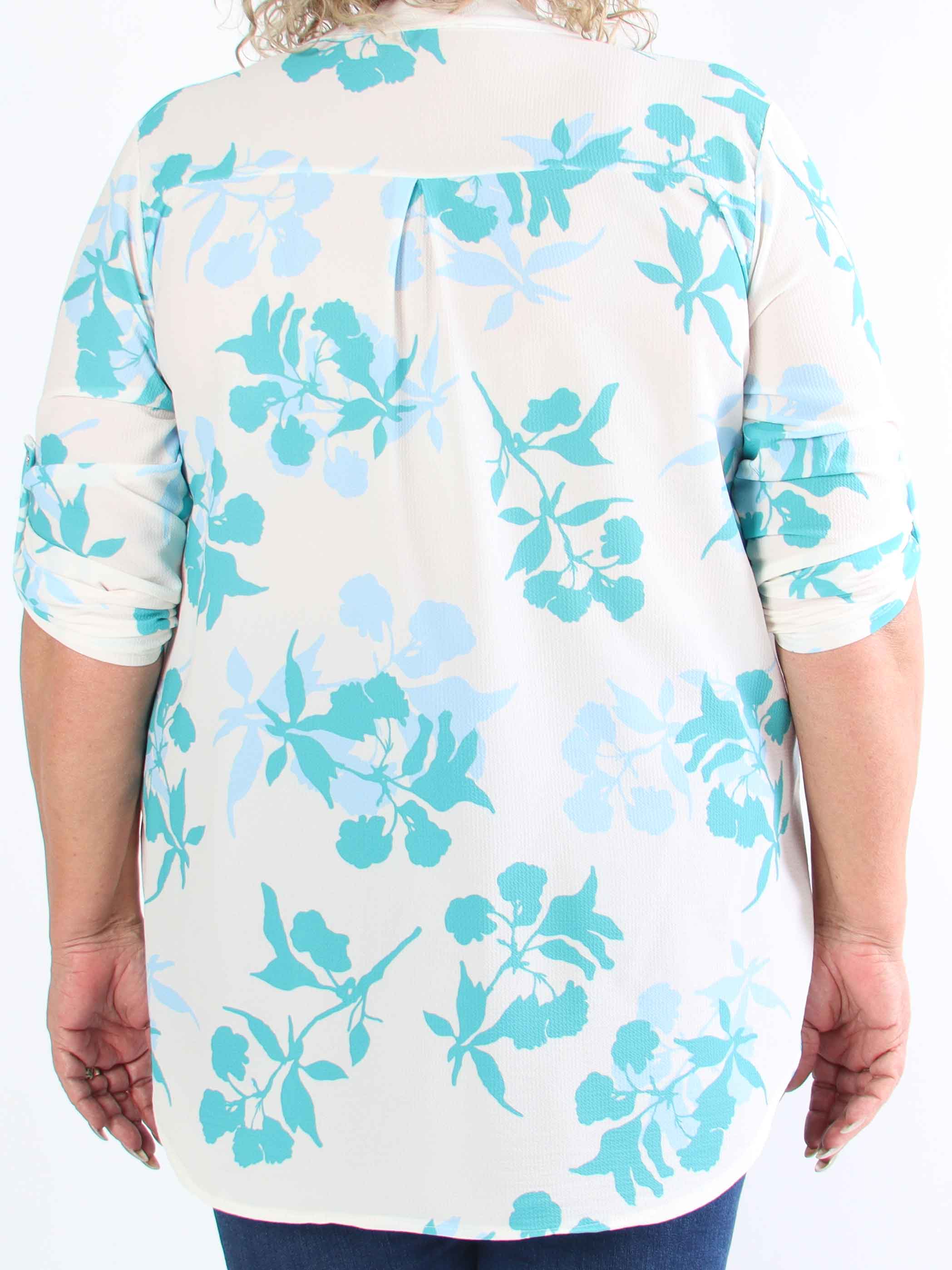 Vanesa Leaf - Lätt plus size-tunika i viskos med bladmotiv